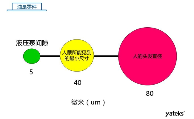 如圖所示是機(jī)械設(shè)備液壓泵間隙、人眼所能見(jiàn)到的最小尺寸、人的頭發(fā)直徑三者之間的對(duì)比圖